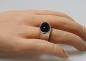 Preview: Ring aus 925er Silber mit blau/schwarzem Schmuckstein, Größe 60, Gewicht: 10,8g