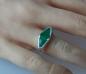 Preview: Ring aus 925er Silber mit grünem Achat Schmuckstein, Größe 53, Gewicht: 3,4g