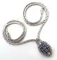 Preview: Edles Saphir/ Diamantcollier, 585er Weissgold, Länge 44,0 cm, Gewicht: 19,8g