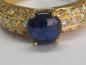 Preview: DiamantrIng mit 30 Diamanten und einem Saphir Cabochon, 750 Gold, Größe 54, Gewicht: 3,9g