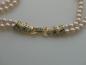 Preview: Zweireihiges Perlencollier mit wunderschönem Verschluss Schmucksteinbesatz, 42 cm