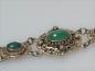 Preview: Antikschmuck Schmucksteinarmband mit grünen Steinen, Tombak, Länge: 19,5 cm