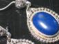 Preview: Ohrringe mit ovalen Lapislazuli Edelsteinen aus 925er Sterlingsilber, Gewicht: 9,3g