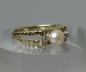 Preview: Perlenring mit Diamanten aus 585er Gold, Größe 51, Gewicht: 2,5g