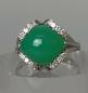 Preview: Chrysopras- Diamantring aus 750er Weißgold, Größe 64, Gewicht: 12,9g
