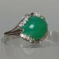 Preview: Chrysopras- Diamantring aus 750er Weißgold, Größe 64, Gewicht: 12,9g
