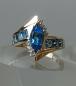 Preview: Topas Diamantring, 585er Gold, Größe 51, Gewicht: 3,6g