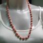 Preview: Halskette mit rosefarbenen Schmucksteinen, Länge 65,0 cm