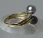 Preview: Perlenring mit Diamanten aus 585er Gold, Größe 65, Gewicht: 4,9g