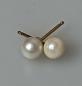 Preview: Perlenohrstecker Rund Weiß,, 585er Gold, Gewicht: 1,2g