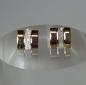 Preview: Tricolor Ohrstecker diamantiert aus 750er Gold, Gewicht: 1,1g