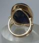 Preview: Großer Lapislazuli Edelsteinring aus 750er Gold, Größe 60, Gewicht: 16,1g