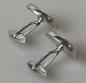 Preview: Runde Manschettenknöpfe / Cufflinks mit Onyx Schmuckstein 585 Weissgold, Gewicht: 12,9g