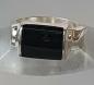 Preview: Ring mit Onyx Schmuckstein aus 925er Sterlingsilber, Größe 57, Gewicht: 10,1g