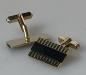 Preview: Manschettenknöpfe / Cufflinks 333 Gold mit Onyx, Gewicht: 8,0g