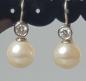 Preview: Handanfertigung Akoya Brillant Perlenohrhänger aus 750 Weißgold