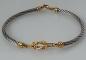 Preview: Edelstahl Seilarmband mit 750er Goldelementen und Karabinerverschluss