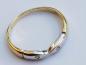 Preview: Bicolor Diamantring aus 585er Gold mit zwei Diamanten 0.02 ct., Größe 58, Gewicht: 2,0g
