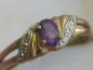 Preview: Ring aus 333er Gold mit Diamanten und Amethyst, Größe 57, Gewicht: 2,1g