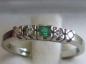 Preview: Ring aus 750er Weißgold mit Diamanten 0.12 ct. und Smaragd Edelstein, Größe 55, Gewicht: 3,6g