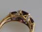 Preview: Ring aus 585er Gold mit Diamanten und Rhodolithen, Größe 53, Gewicht: 3,4g