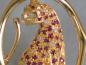 Preview: Juweliersarbeit: Moderne Brosche "Jaguar" aus 750er Gold mit Diamanten und Rubinen