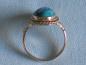 Preview: Antikschmuck: Ring mit Türkis 750er Gold, um 1930, Größe 53, Gewicht: 4,6g