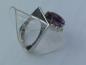 Preview: Stylischer Amethystring (4.6 ct.) mit kleinen Perlen aus 585er Weissgold, Größe 56, Gewicht: 8,2g