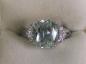 Preview: Edler Aquamarinring 7.5 ct. mit Diamantbesatz 0.12 ct. aus 750er Weißgold, Größe 57, Gewicht: 7,1g
