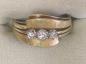 Preview: Vintage Diamantring aus 585er Gold mit 3 Diamanten 0.20 ct. im Brillantschliff, Größe 53, Gewicht: 4,7g