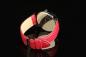 Preview: Exellanc: Sportliche Unisexuhr mit erdbeerfarbenem Kunstlederarmband