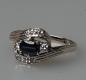 Preview: Saphir Diamantring mit 0.06 ct. aus 585er Weißgold, Größe 51, Gewicht: 2,9g