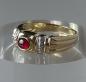 Preview: Rubinring Cabochon mit 6 Diamanten, 585er Gold, Größe 55, Gewicht: 4,8g