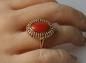 Preview: Vintage Phantastischer Ring aus 750er Gold mit Koralle, Größe 60, Gewicht: 6,7g