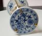 Preview: Vintage Rarität Meissen große Sanduhr 18 cm, Zwiebelmuster, kobaltblau, weißer Rand