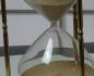 Preview: Vintage Rarität Meissen große Sanduhr 18 cm, Zwiebelmuster, kobaltblau, weißer Rand