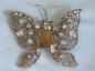 Preview: Wunderschöne Großbrosche Schmetterling mit Schmucksteinen, versilbert, Gewicht: 39,3g