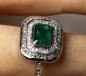 Preview: Antik Eleganter Smaragd / Diamantring 0.35 ct. aus 750er Gold, Größe 51, Gewicht: 3,5g