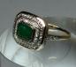 Preview: Antik Eleganter Smaragd / Diamantring 0.35 ct. aus 750er Gold, Größe 51, Gewicht: 3,5g