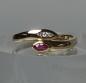 Preview: Roter Topas/Diamantring aus 585er Gelbgold, Größe 54, Gewicht: 2,0g