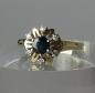 Preview: Saphir- Diamantring aus 585er Gold, Größe 57, Gewicht: 3,9g