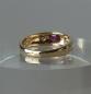 Preview: Ring aus 585er Gelbgold mit Rubincabochon und Diamanten, Größe 43, Gewicht: 2,0g