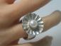 Preview: Ring mit Perle und drei Zirkonia aus 925er Sterlingsilber, Größe 53, Gewicht: 15,4g