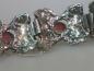 Preview: Antikschmuck Armband aus 835er Silber mit fünf Rosenspat/ Rhodochrosit Edelsteinen, Länge 18,0 cm, Gewicht: 75,4g