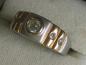 Preview: Eleganter Ring Bicolor mit Zirkonia, 20 mm Innendurchmesser, Gewicht: ca. 5,1 Gramm