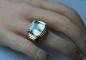 Preview: Vintage: Aquamarin Ring im Emeraldschliff, 585er Gold, Größe 53, Gewicht: 15,7g