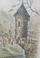 Preview: Farbzeichnung "Turm" von A. BAHC - Schätzpreis 120,- EUR