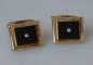 Preview: Manschettenknöpfe / Cufflinks 585 Gold mit Onyx und Brillanten, Gewicht: 12,5g