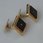 Preview: Manschettenknöpfe / Cufflinks 585 Gold mit Onyx und Brillanten, Gewicht: 12,5g