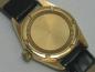 Preview: Geneve Damenarmbanduhr 750 Gold mit schwarzem Lackband